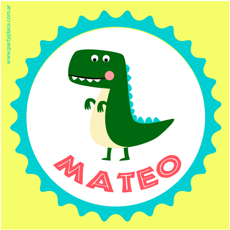 Stickers cuad. Baby Dino 16u Pers